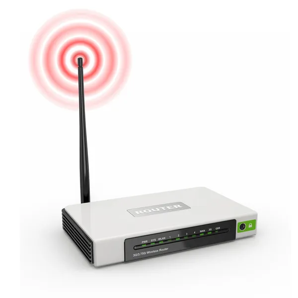 Wireless-WLAN-Router auf weißem, isoliertem Hintergrund — Stockfoto