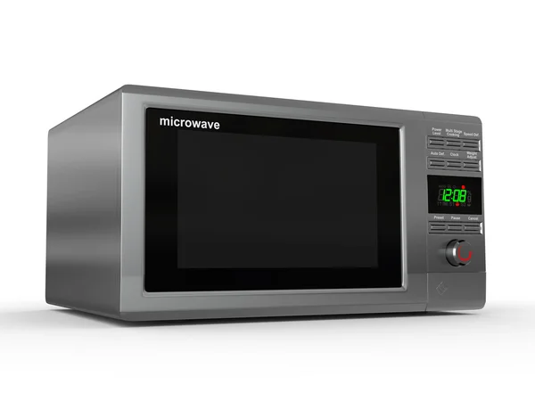 Closed metallic microwave. 3d — Stock Photo, Image