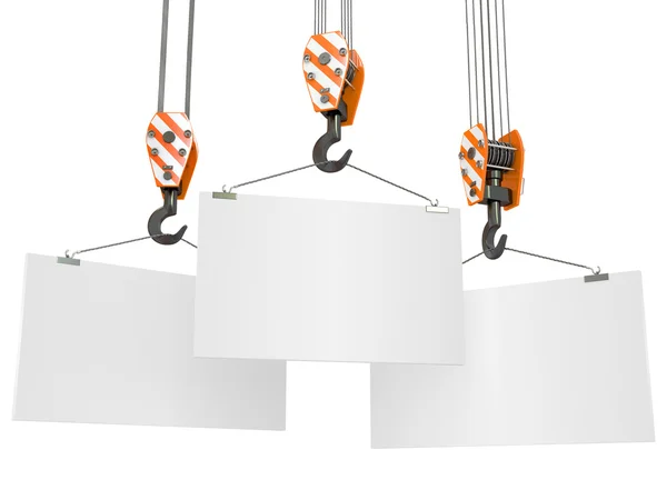 Crane krokar med Tom styrelser. 3D — Stockfoto
