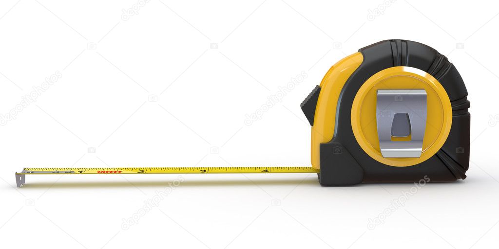 Tools. Measure tape on white background