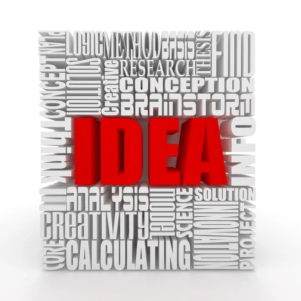 Ideia. O conceito das palavras. 3d — Fotografia de Stock