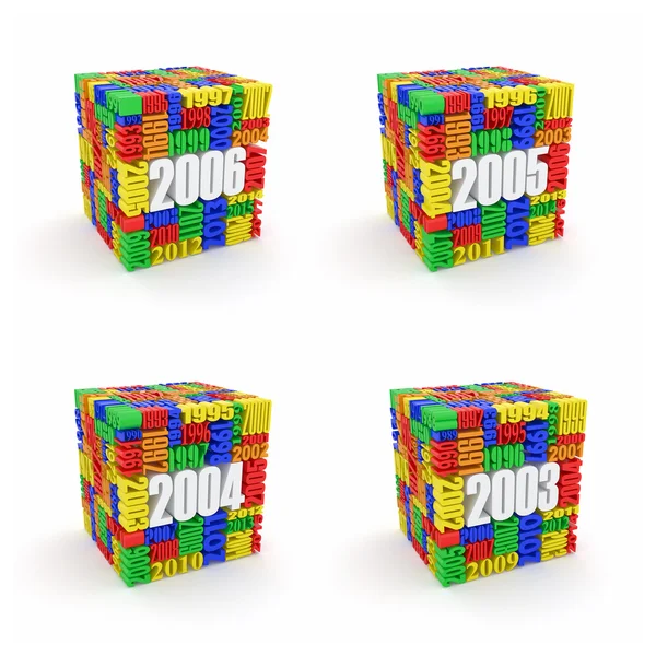 Új év 2006, 2005, 2004, 2003. — Stock Fotó
