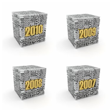 Yeni yıl 2010, 2009, 2008 ve 2007.