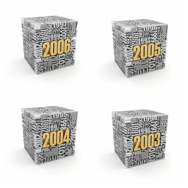 Ano Novo 2006, 2005, 2004, 2003 . — Fotografia de Stock