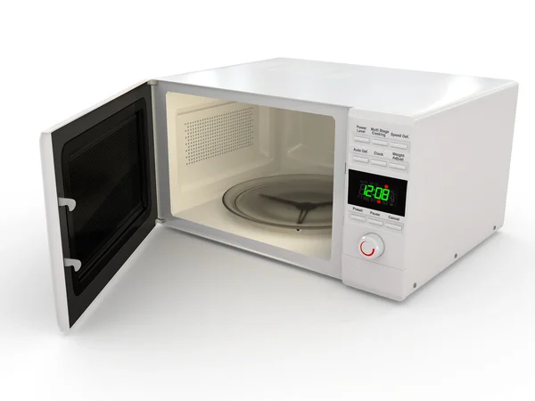 Open white microwave. 3d — Stock Photo, Image
