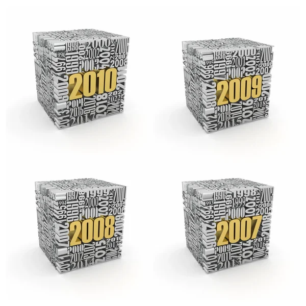 Anno nuovo 2010, 2009, 2008, 2007 . — Foto Stock