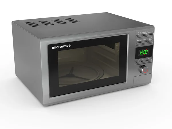 Closed metallic microwave. 3d — Stock Photo, Image