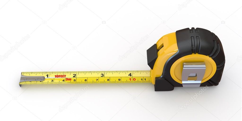 Tools. Measure tape on white background