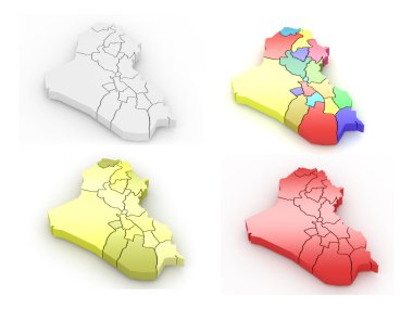 Map of Iraq on white background clipart