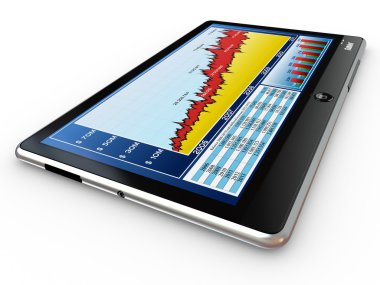 tablet pc ve iş grafik ekran üzerinde