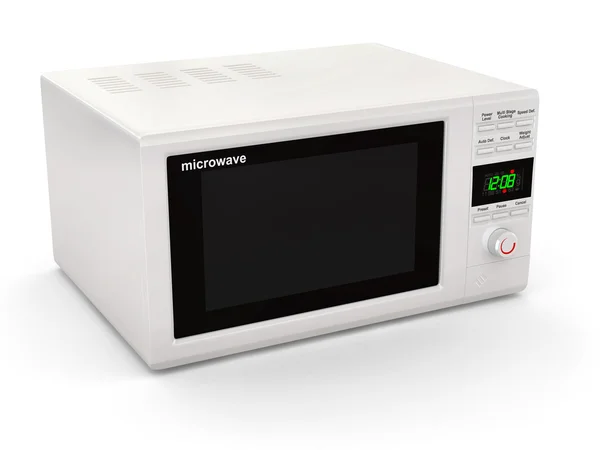 Closed white microwave. 3d — Stock Photo, Image