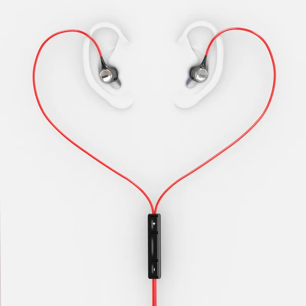 stock image Ears and earphones in the form of heart