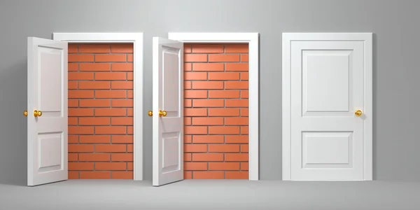Geen ontsnappen en ingang. deuren van de bakstenen — Stockfoto