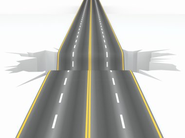 Hole on the road. Concept image clipart