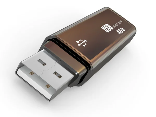 Memória flash USB no fundo branco — Fotografia de Stock
