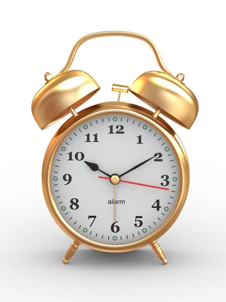 Las diez en punto. Un reloj despertador a la antigua. 3d —  Fotos de Stock