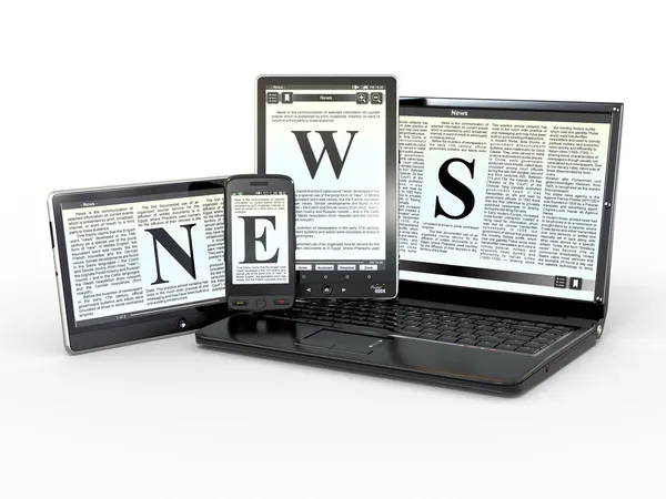 Media. elektronische nieuws. 3D — Stockfoto