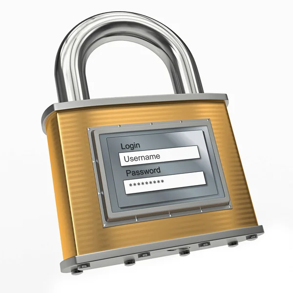 Padlock with login and password. 3d — Stock Photo, Image