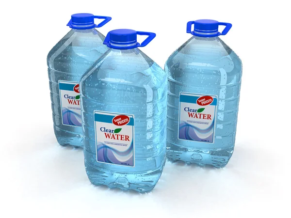 Bottiglia d'acqua su fondo bianco — Foto Stock