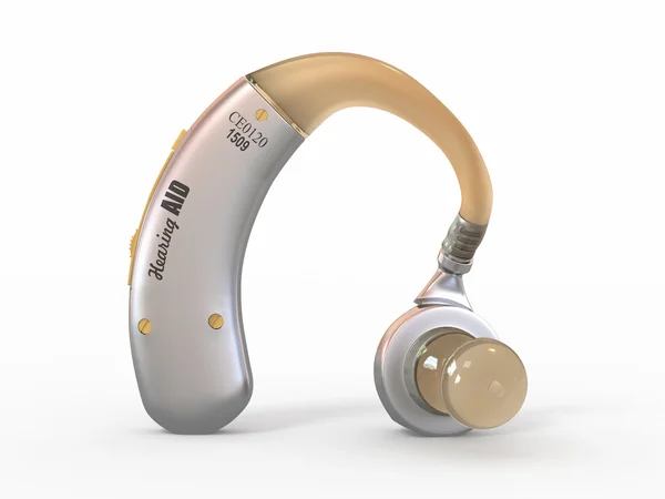 Sluchové pomůcky na bílém pozadí. 3D — Stock fotografie