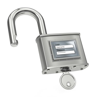 Unlocking padlock with login and password