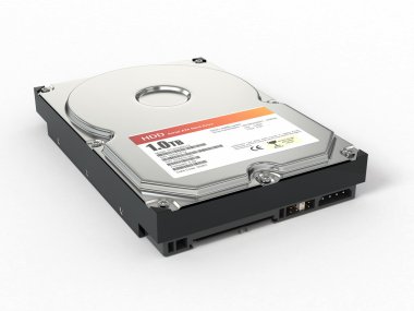 HDD. ATA Hard disk drive. 3d clipart