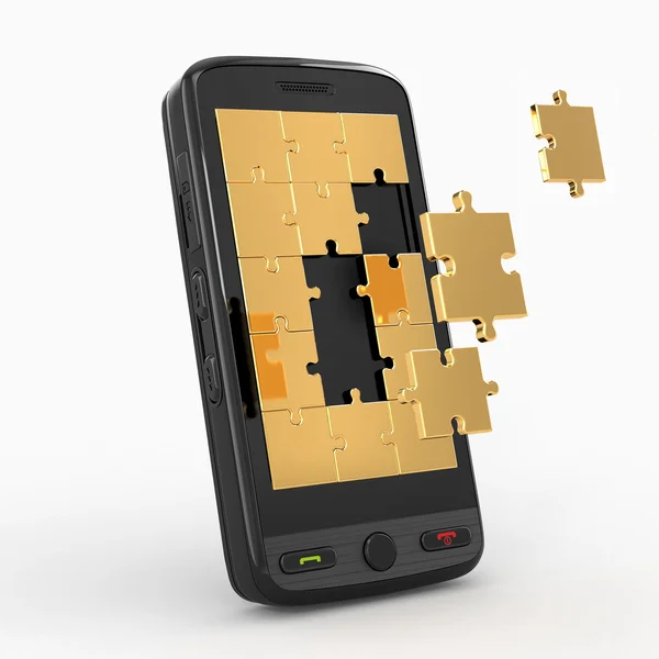 Mobiele telefoonsoftware. scherm van puzzel — Stockfoto