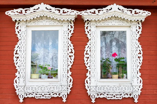 Geleneksel Rus windows — Stok fotoğraf
