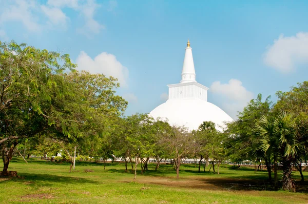 Beyaz Budist stupa — Stok fotoğraf