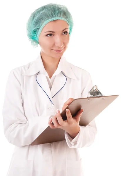 Enfermera sonriente con informe médico —  Fotos de Stock