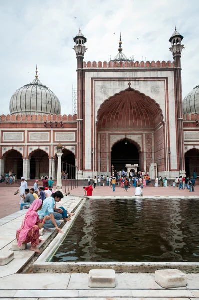 JAMA masjid μιναρές, μεγαλύτερο Τζαμί της Ινδίας — Φωτογραφία Αρχείου