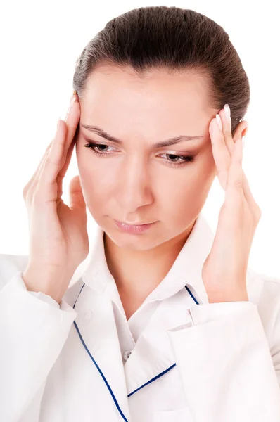 Doutor com dor de cabeça — Fotografia de Stock