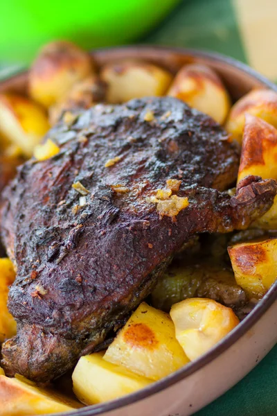 stock image Tasty lamb steak with potatos