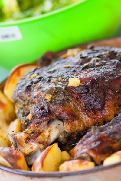 stock image Tasty lamb steak with potatos