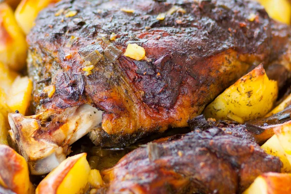 stock image Tasty lamb steak with potatos