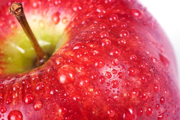 Makro soczyste czerwone jabłko — Zdjęcie stockowe