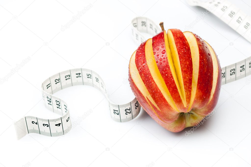 Red apple with meter