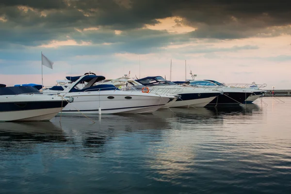 stock image Luxury yachts in sea port