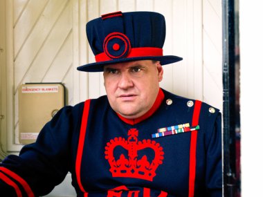 Beefeater in Tower of London clipart