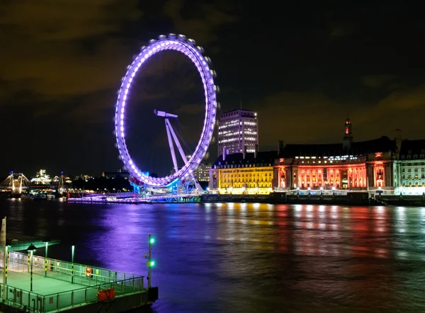 London Eye In Night — Stock Photo, Image