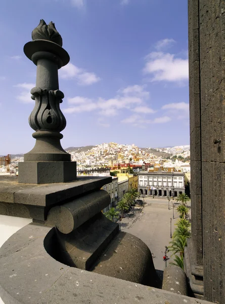 Las palmas, pohled z věže katedrály, gran canaria, Kanárské ostrovy, Španělsko — Stock fotografie