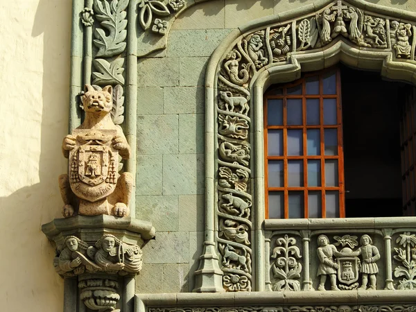 Detail domu Columbus (casa de Colón), las palmas, Kanárské ostrovy, Španělsko — Stock fotografie