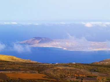 La graciosa, lanzarote, Kanarya Adaları, İspanya'dan görünüm