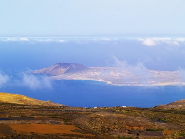 La Graciosa, view from Lanzarote, Canary Islands, Spain clipart