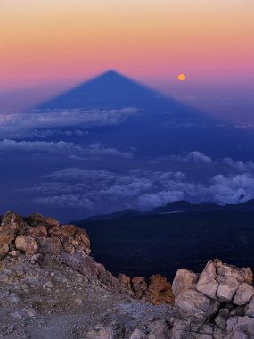 Sunrise on Teide, Big Shadow of the Mountain, Canary Islands, Spain clipart