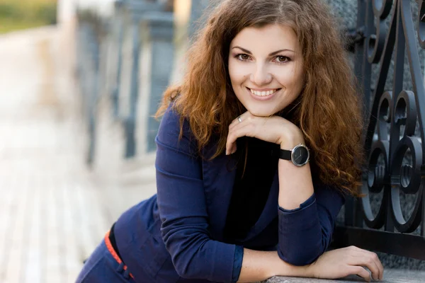 stock image Beautiful girl at the street