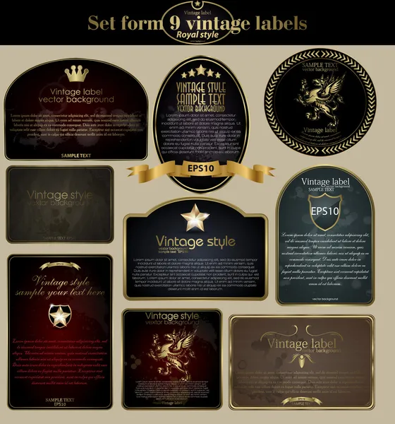 Vintage Etiketten Set — Stockvektor