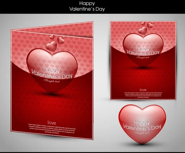 Fondo de San Valentín con corazones para tarjeta — Vector de stock