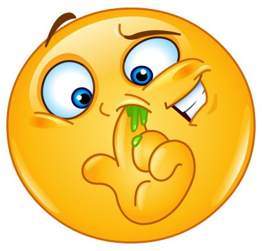 Picking nose emoticon clipart