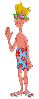 Beach man clipart